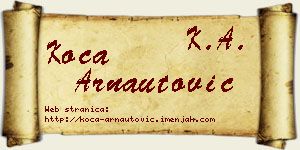Koča Arnautović vizit kartica